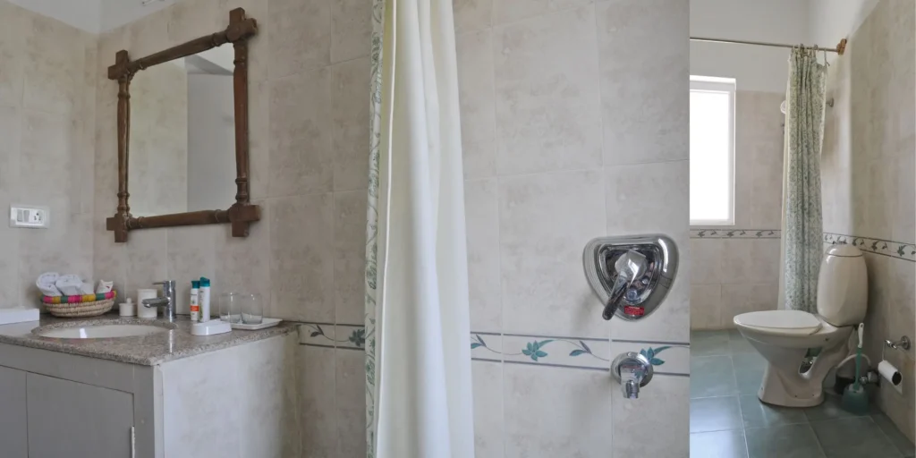 Modern bathroom with shower and sink