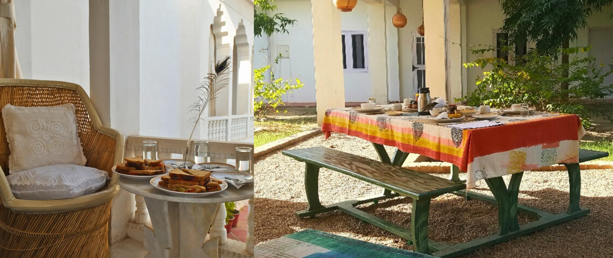 Picture of table in baradari