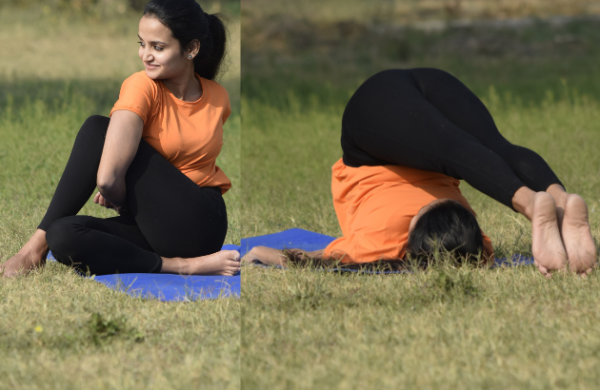 Young Woman doing Yoga in open space
