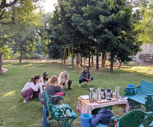 Asana accompanying morning Kriya